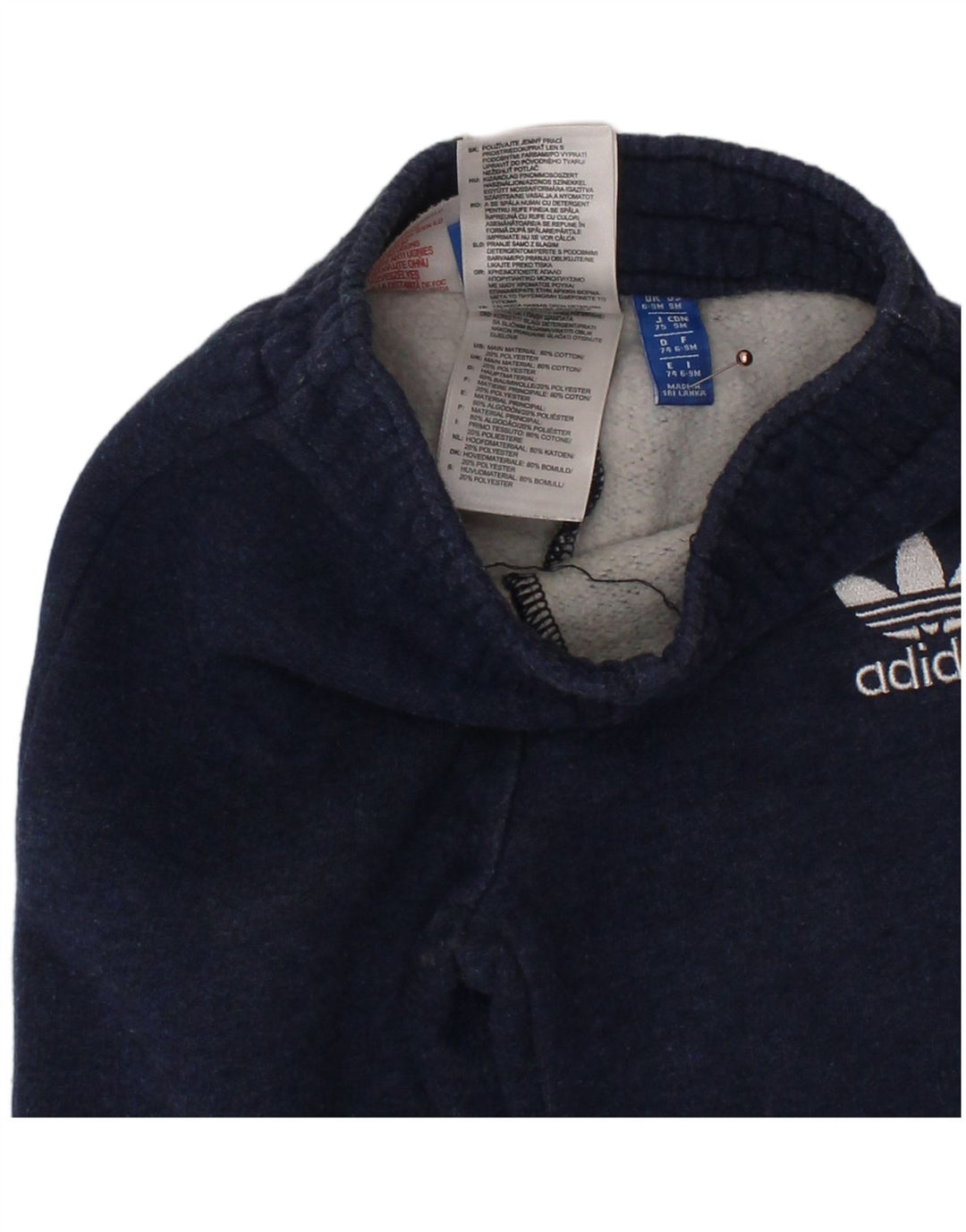 Spodnie dresowe ADIDAS chłopięce z grafiką, 6-9 miesięcy, granatowe