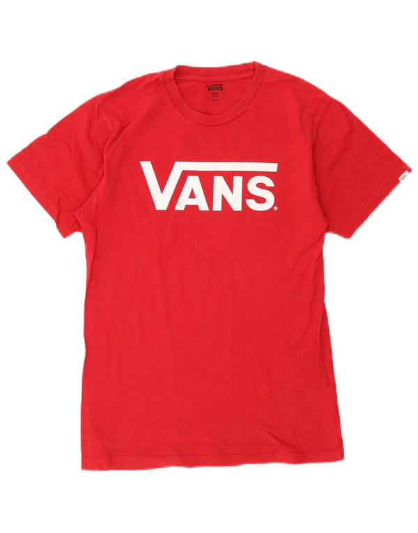 Męski T-shirt z grafiką Vans, mały, czerwony, bawełniany