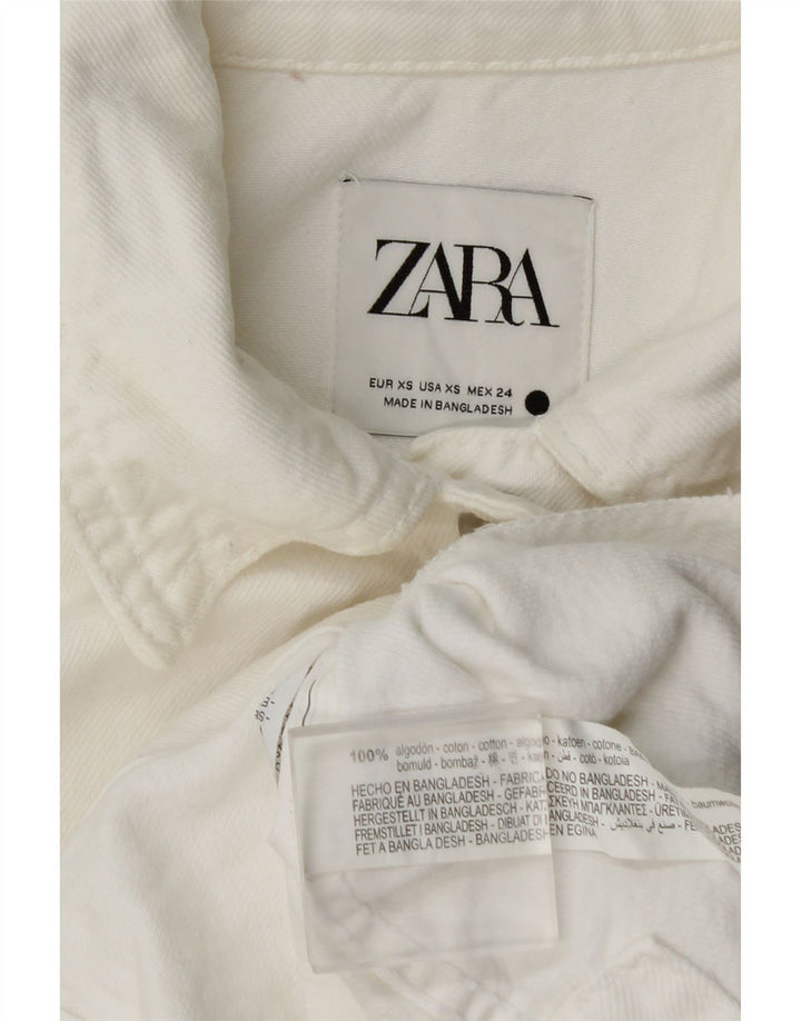 Damska koszula dżinsowa oversize Zara UK 6 XS, biała bawełna