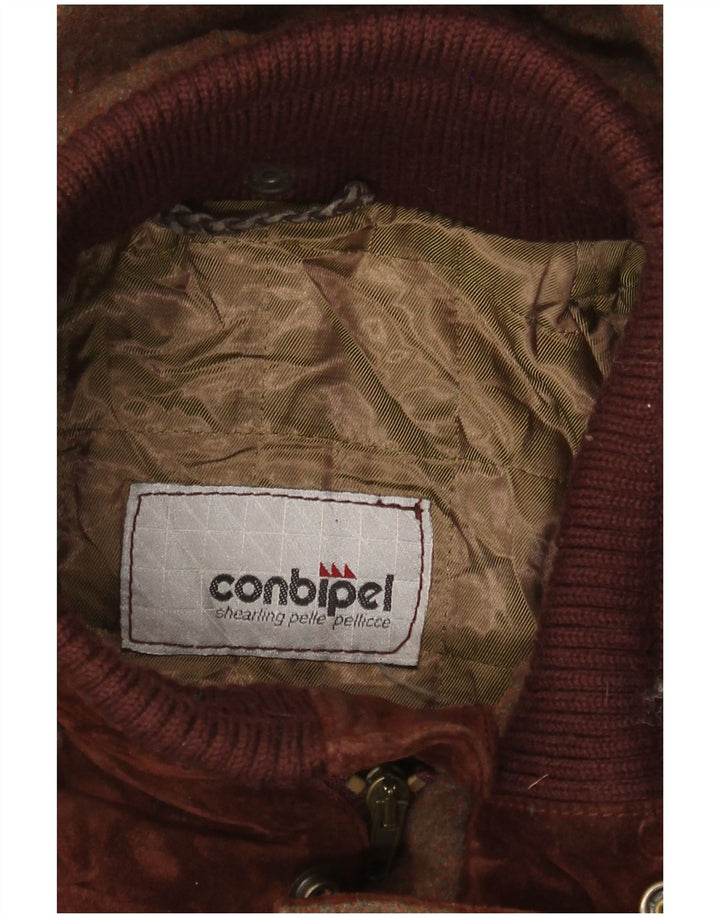 CONBIPEL Męska kurtka zamszowa z kapturem UK 40, duża, brązowa