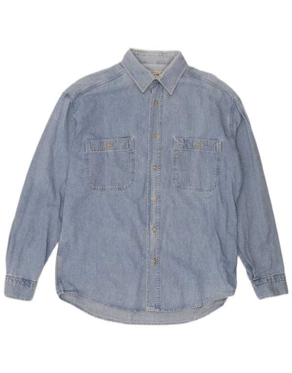 Wampum Mens Denim Shirt Medium Blue