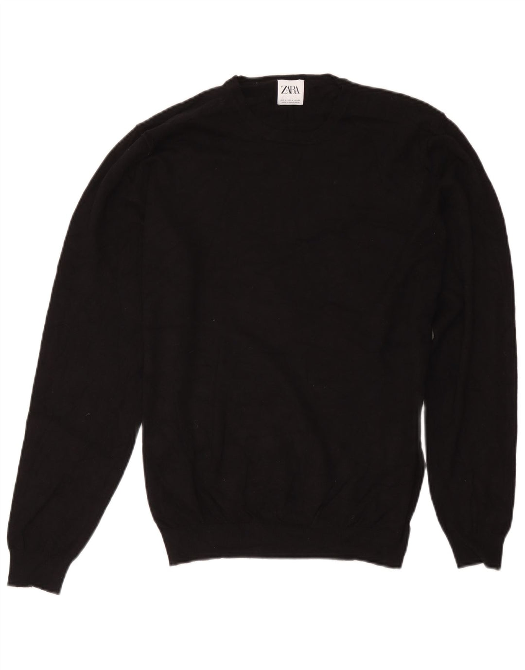 Sweter damski Zara z okrągłym dekoltem UK 14, duży, czarny