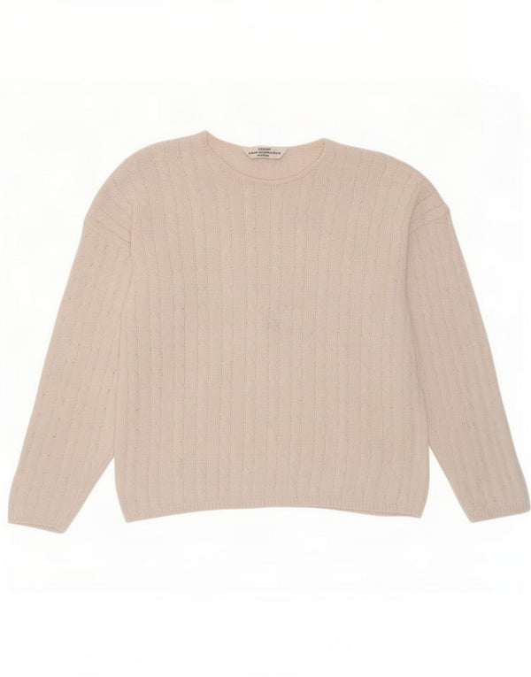 Marks & Spencer Damski sweter z dekoltem w łódkę, UK 16, duży, różowy, bawełniany