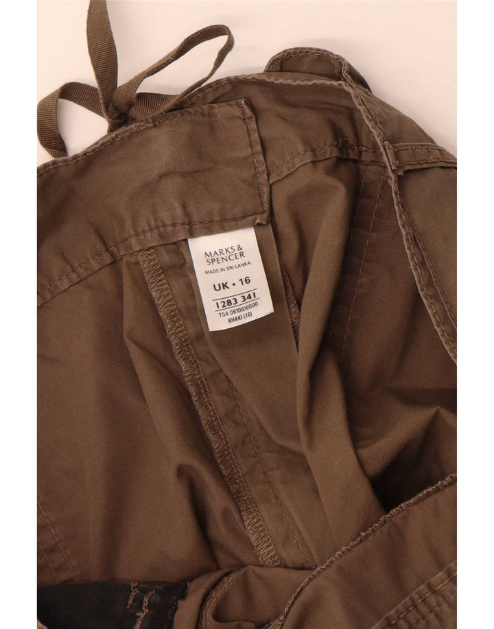 Marks & Spencer Damskie spodenki cargo UK 16, duże, W34, bawełna khaki
