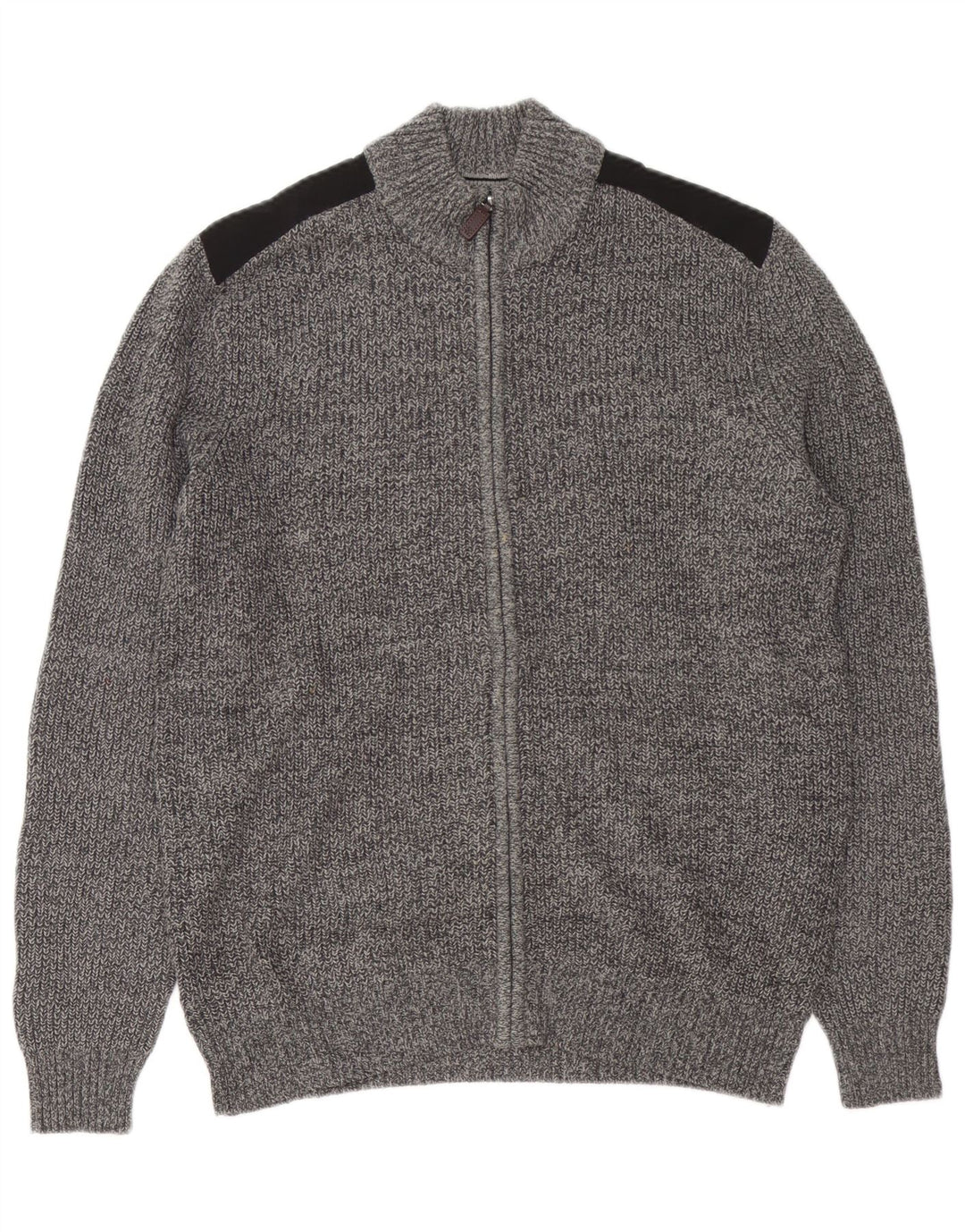 IZOD Męski sweter rozpinany Średnioszary, bawełniany blok kolorów
