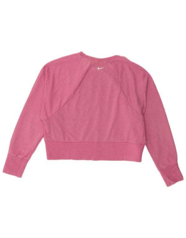 Damska bluza Nike Dri Fit Crop Graphic Jumper UK 14 Średnioróżowa bawełna