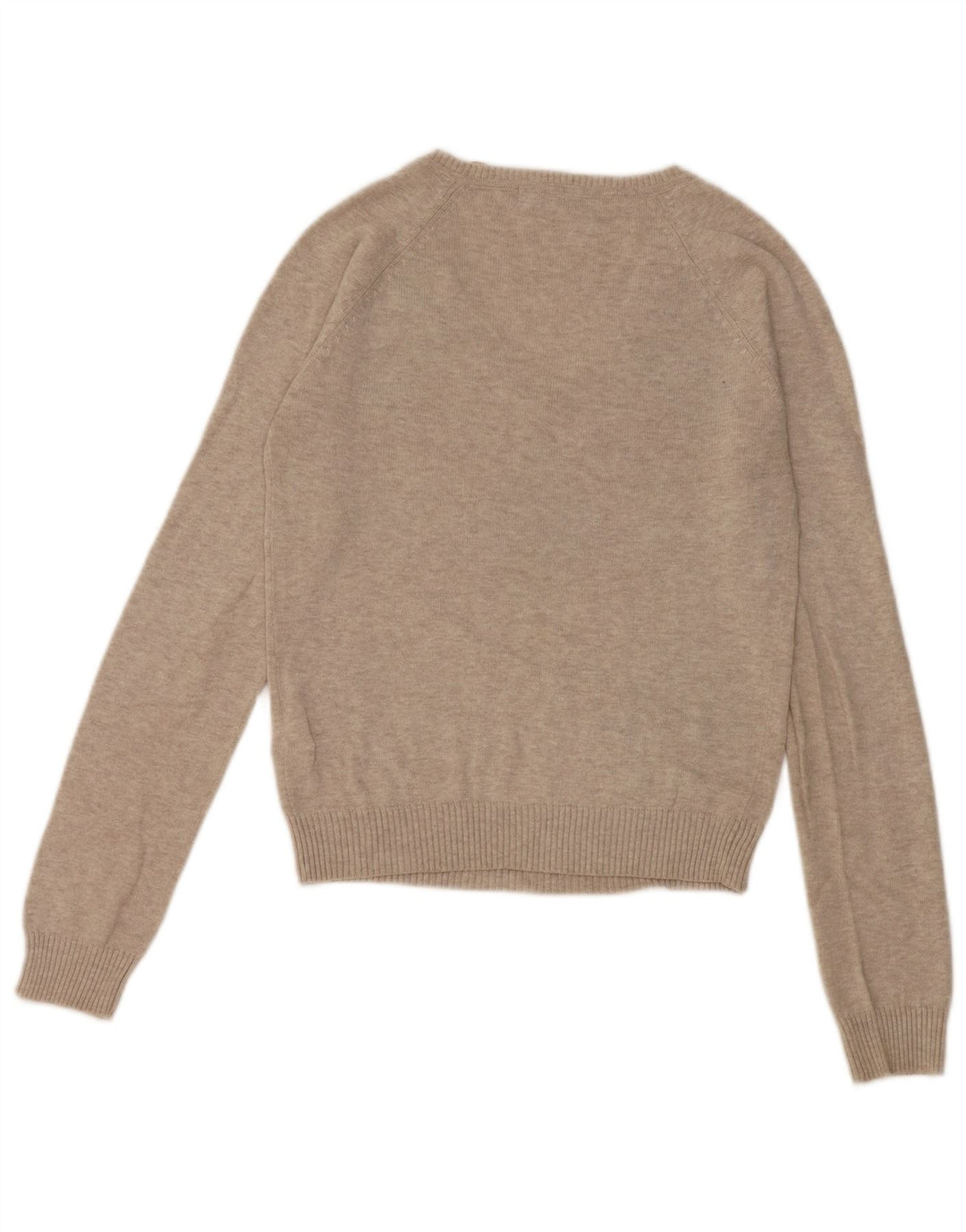 Sweter damski Zara z dekoltem w kształcie litery V, UK 12, średnio szary, argyle/diamentowa bawełna