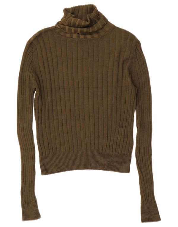 Damski sweter Zara z okrągłym dekoltem UK 10 Small Khaki Wiskoza