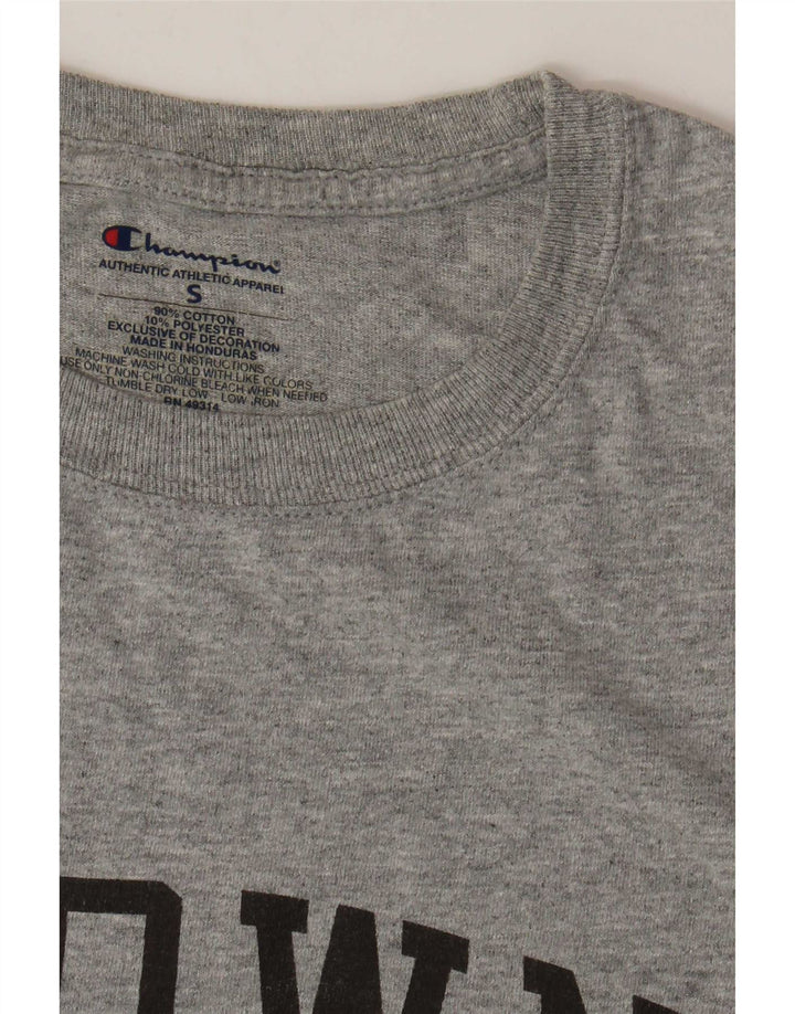 Męski T-shirt Champion z grafiką, mały, szary, bawełniany