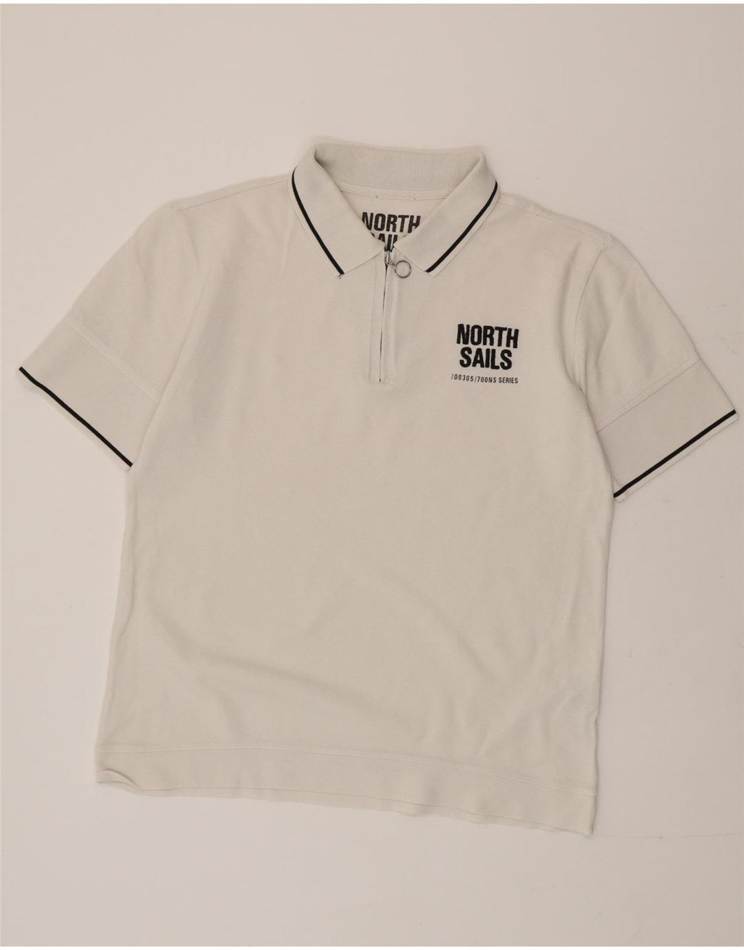 Męska koszulka polo z grafiką NORTH SAILS XL, biała, bawełniana
