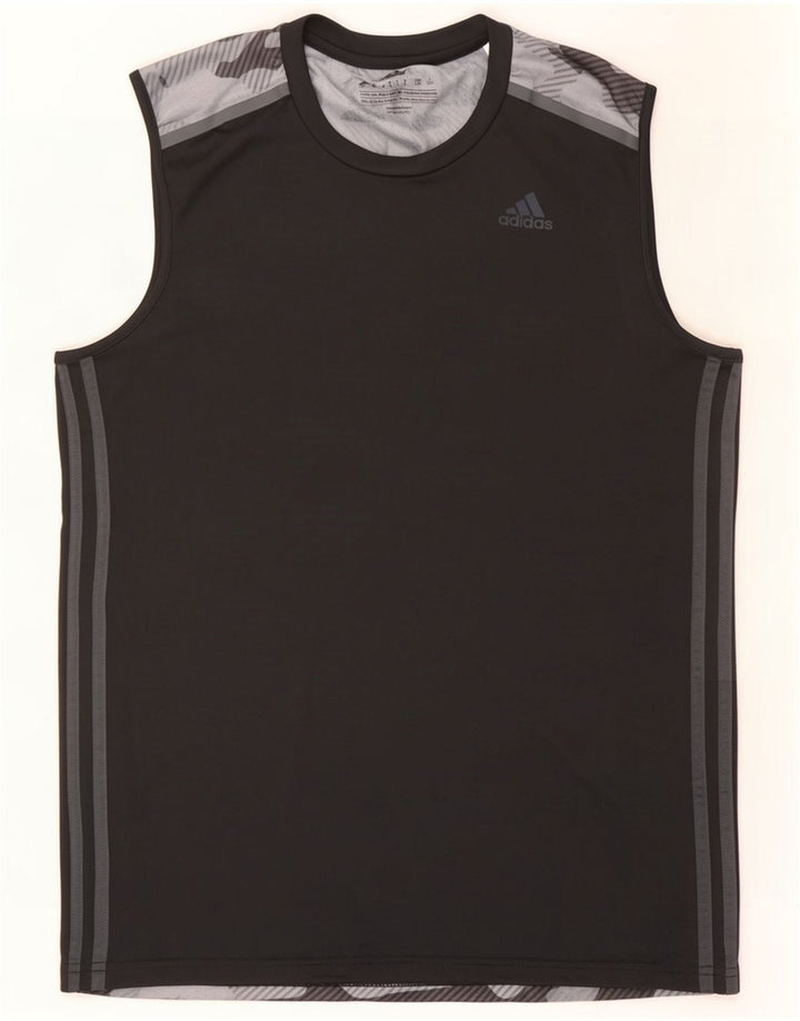 Adidas Męska kamizelka Climacool Top, duża, czarna, kamuflażowa, poliestrowa