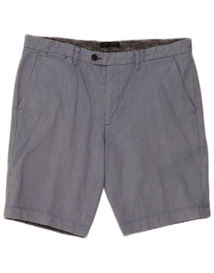 Męskie spodenki chino Ted Baker W34, duże, niebieskie, bawełniane w jodełkę