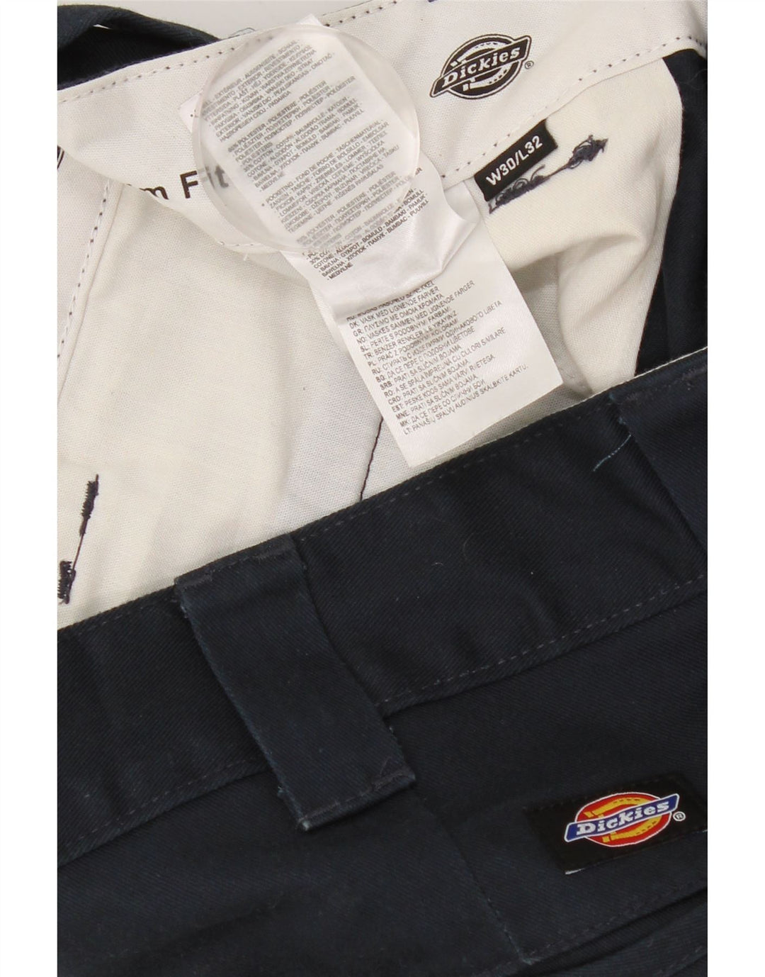 Męskie spodnie chino slim fit DICKIES W30 L26 granatowy poliester