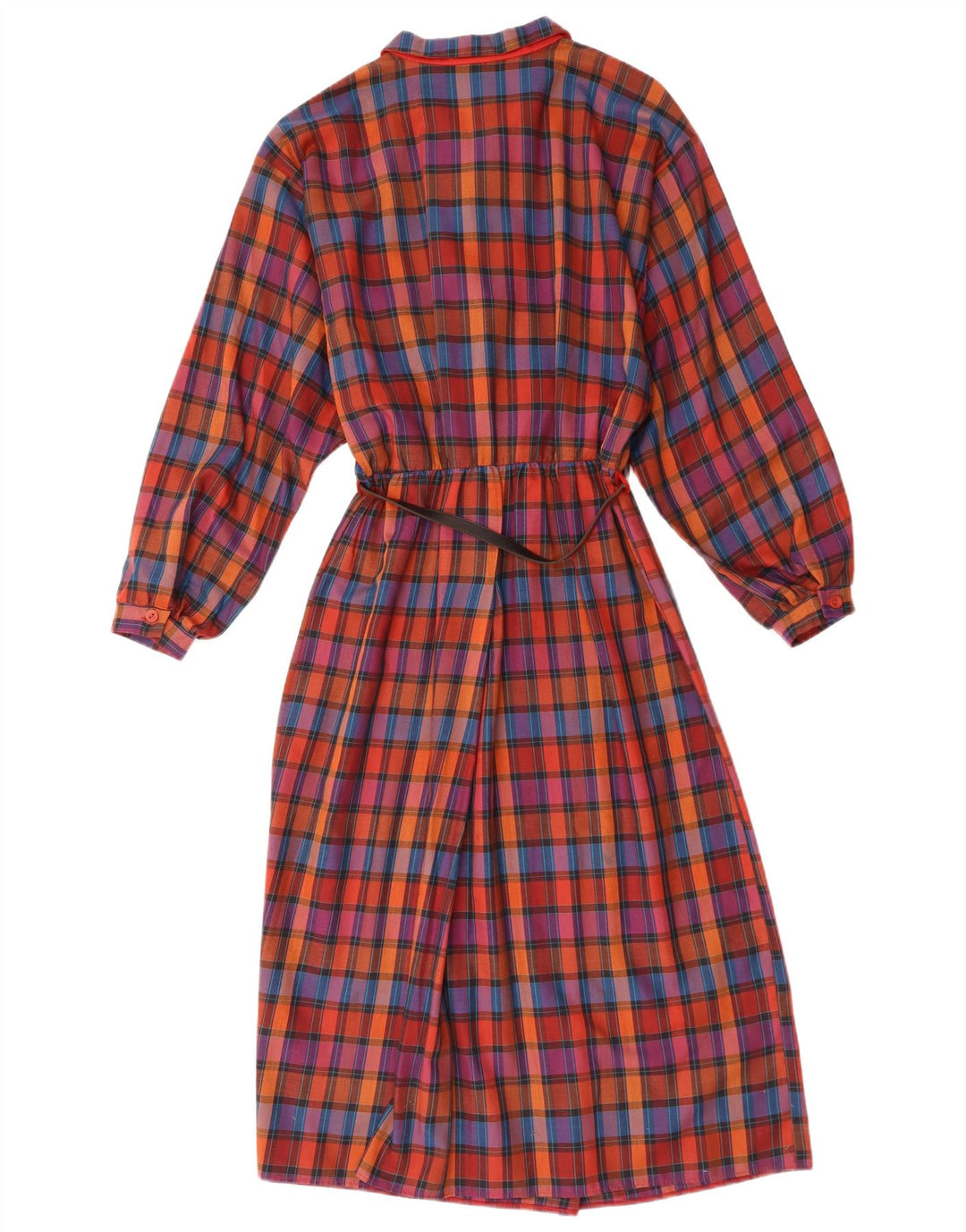 ST. BERNARD Damska sukienka maxi z długim rękawem UK 10, mała, bawełniana w czerwoną kratę