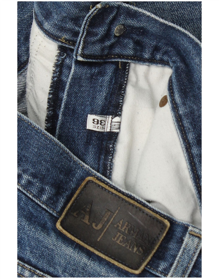 ARMANI JEANS Męskie zwężane jeansy W36 L32 Niebieskie bawełniane