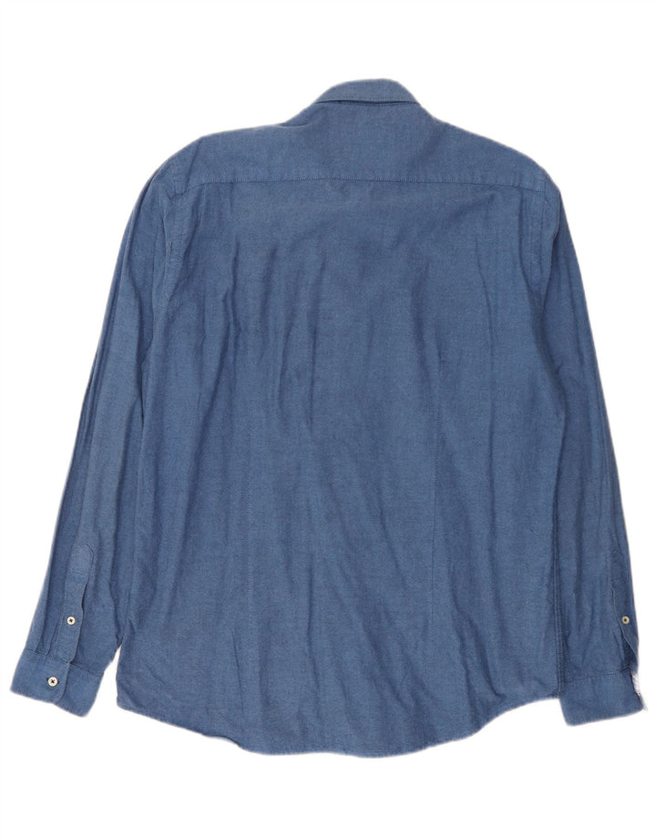 Koszula męska Zara Slim Fit, duża, niebieska, bawełniana