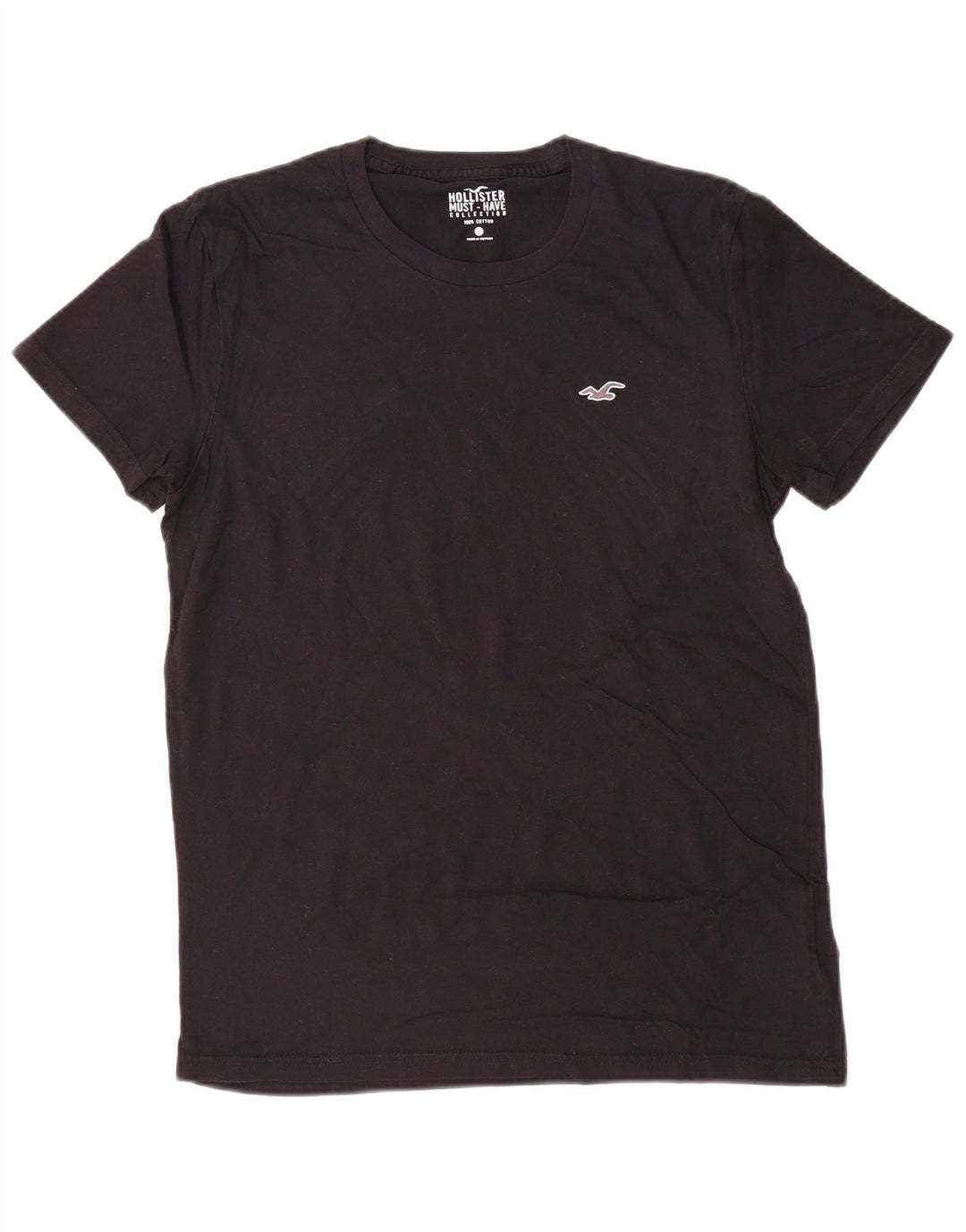 HOLLISTER Męski T-shirt Top Mały Czarny Bawełniany