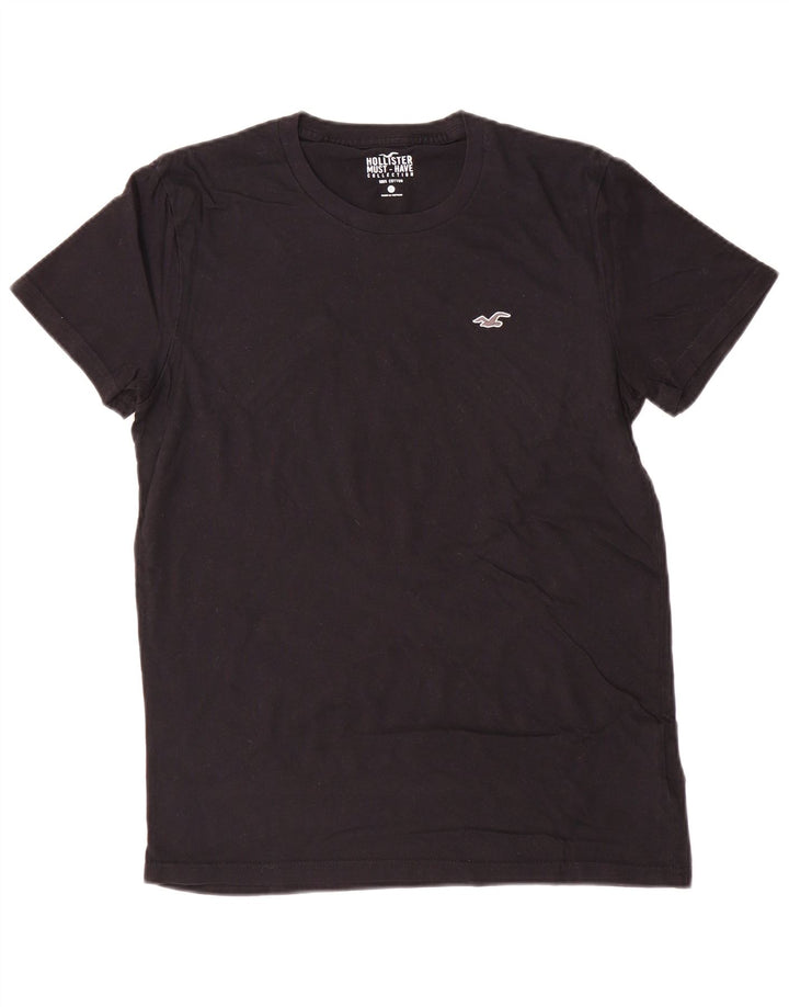 HOLLISTER Męski T-shirt Top Mały Czarny Bawełniany