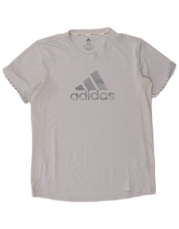 Damska koszulka Adidas Aeroready Graphic Top UK 12/14 Średni szary