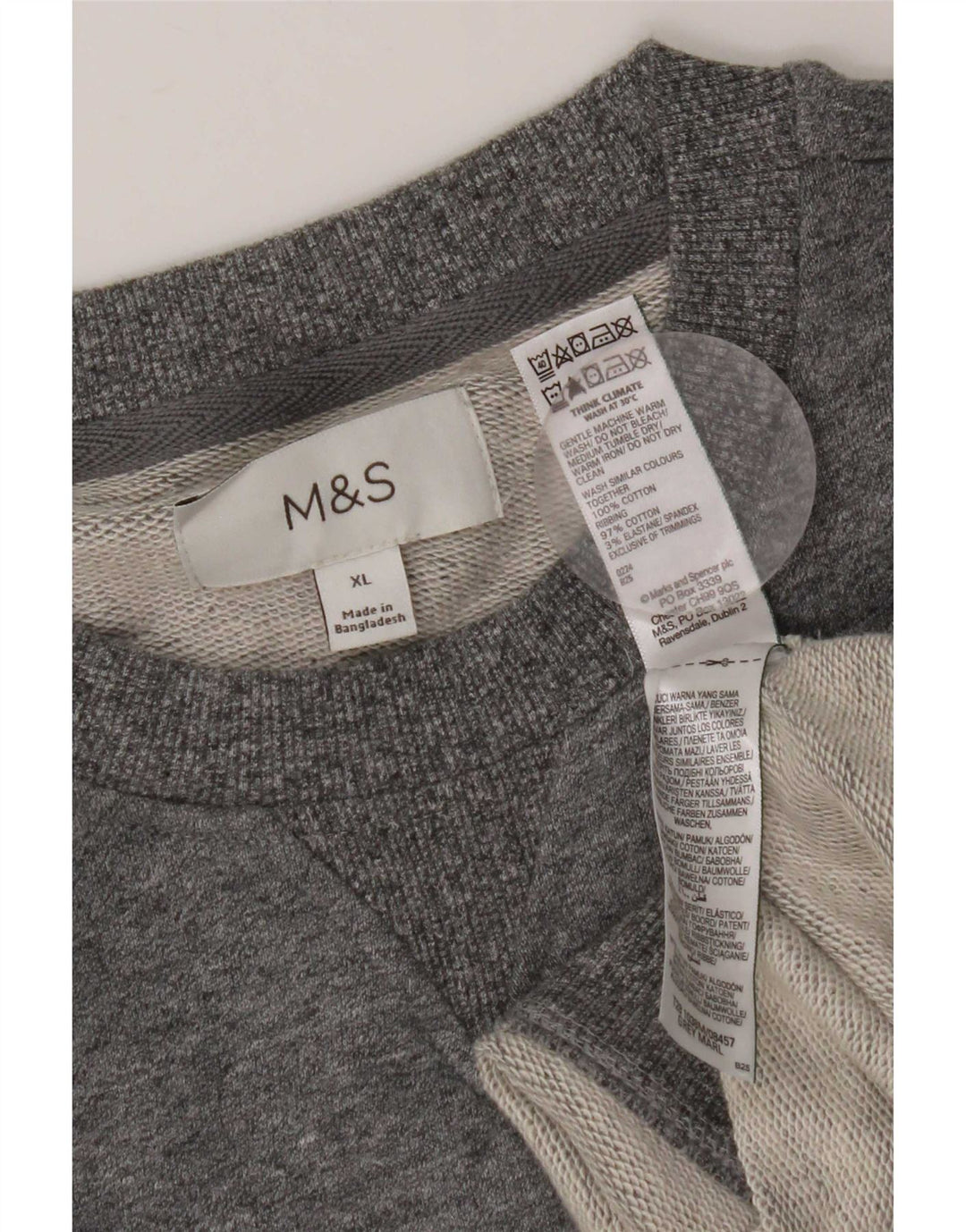 Marks & Spencer Męski sweter bluzowy XL, szary, bawełniany