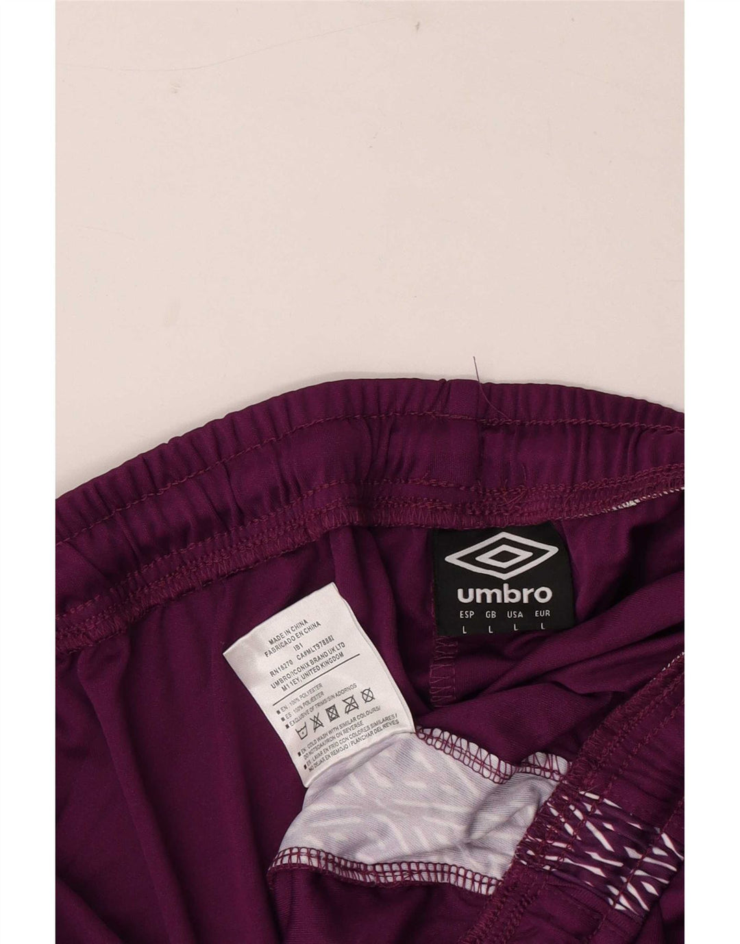 Męskie spodenki sportowe Umbro z grafiką, duże, fioletowe, poliestrowe