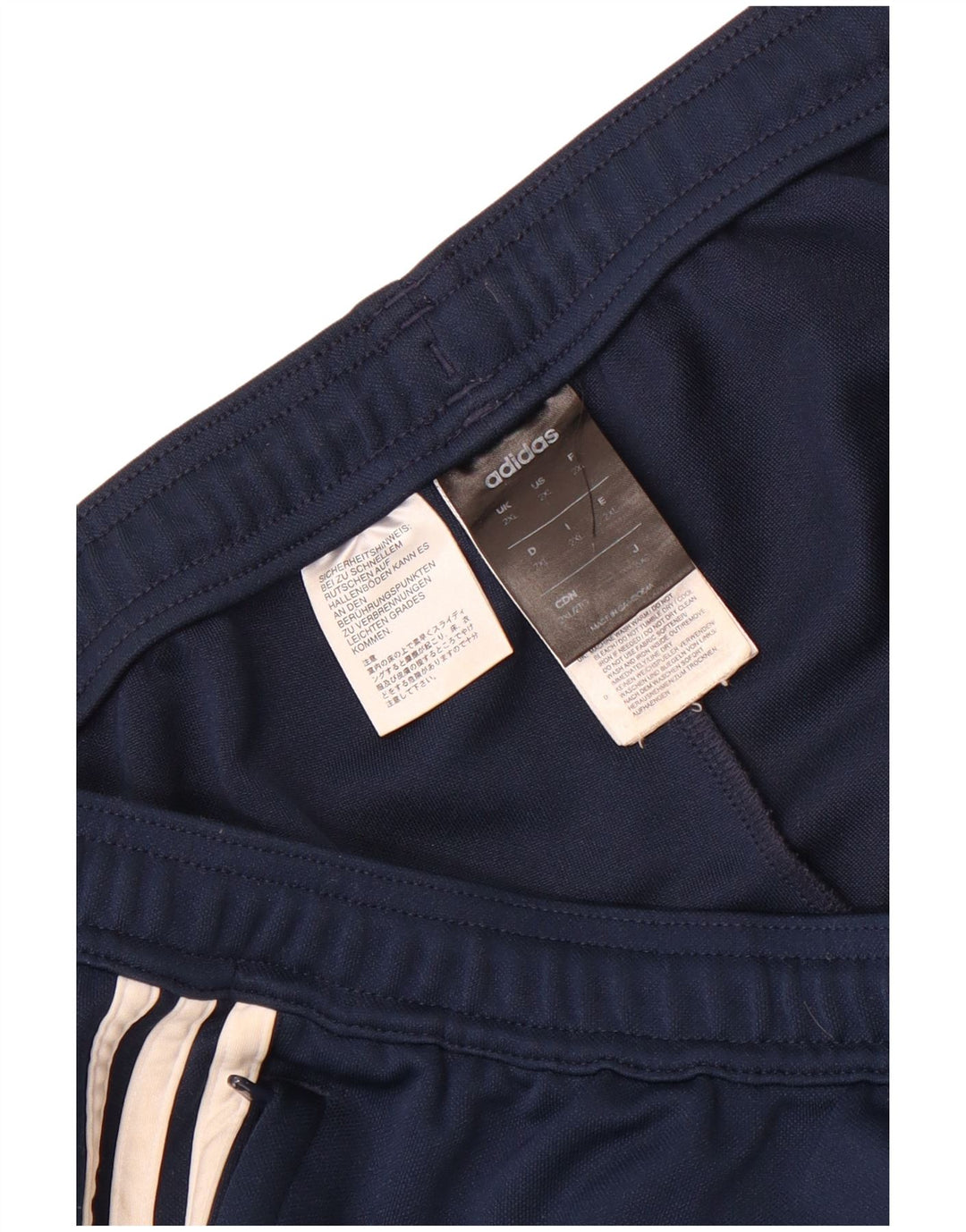 Męskie spodnie dresowe Adidas Climalite 2XL granatowe, poliestrowe