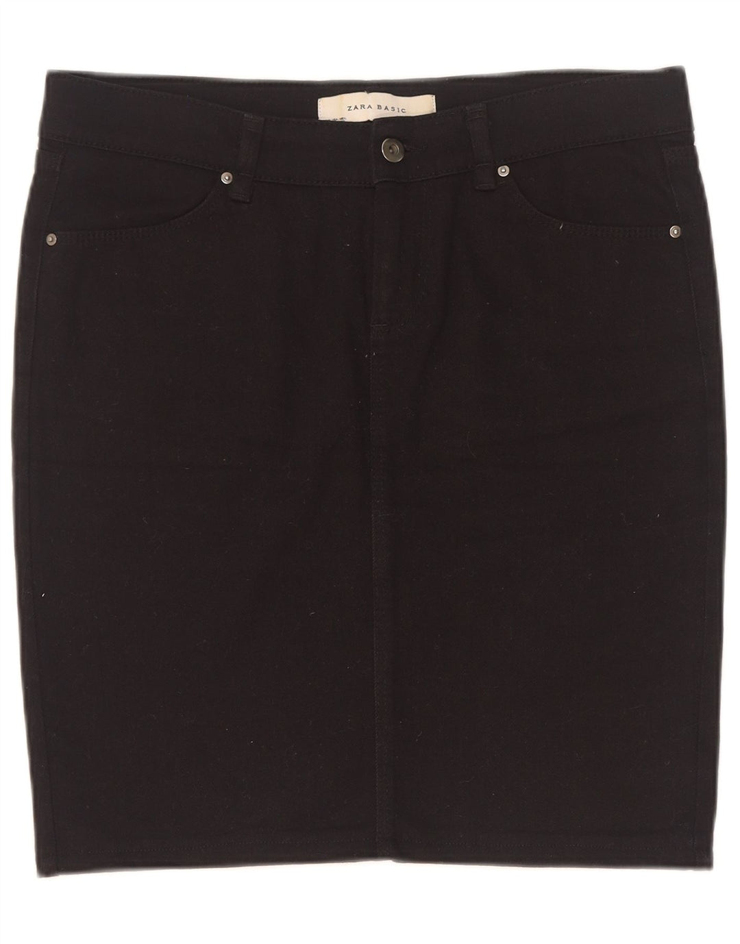 Spódnica jeansowa damska Zara, duża, W30, czarna