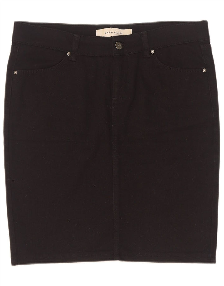 Spódnica jeansowa damska Zara, duża, W30, czarna