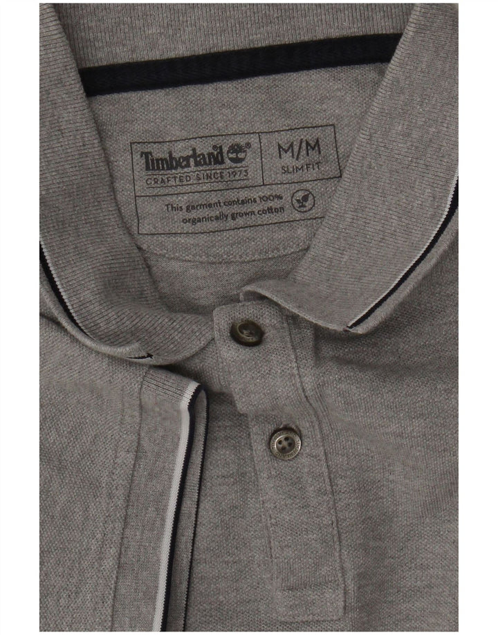 Męska koszulka polo Timberland Slim Fit, średnioszara, bawełniana