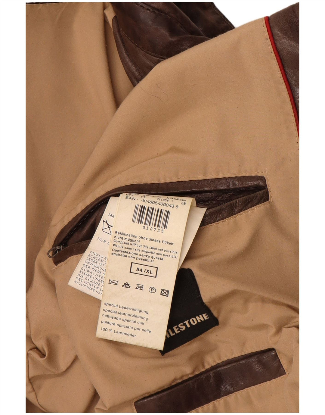 MILESTONE Męska skórzana kurtka wojskowa, rozmiar 54 XL, brązowa skóra