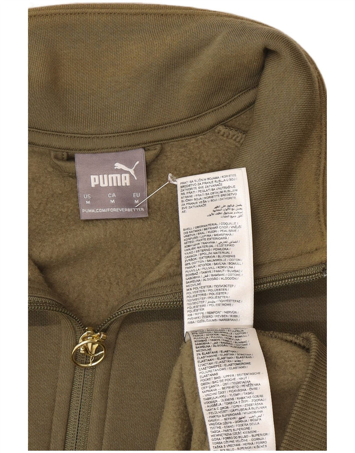 Męska kurtka dresowa Puma, średnia, bawełniana khaki w blokach kolorów