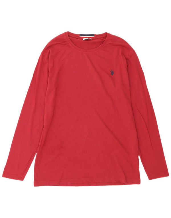US Polo Assn. Top męski z długim rękawem XL, czerwony, bawełniany