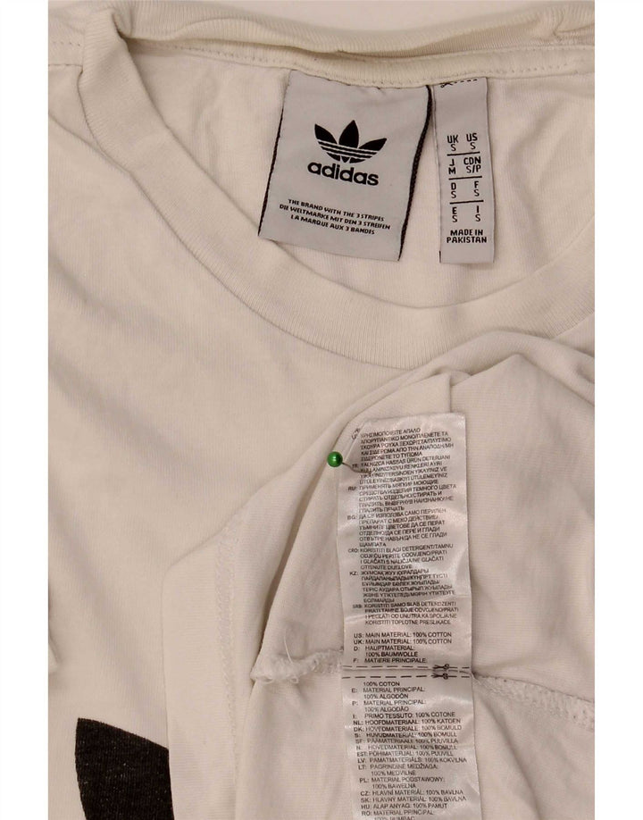 Męska koszulka z grafiką Adidas, mała, biała, bawełniana
