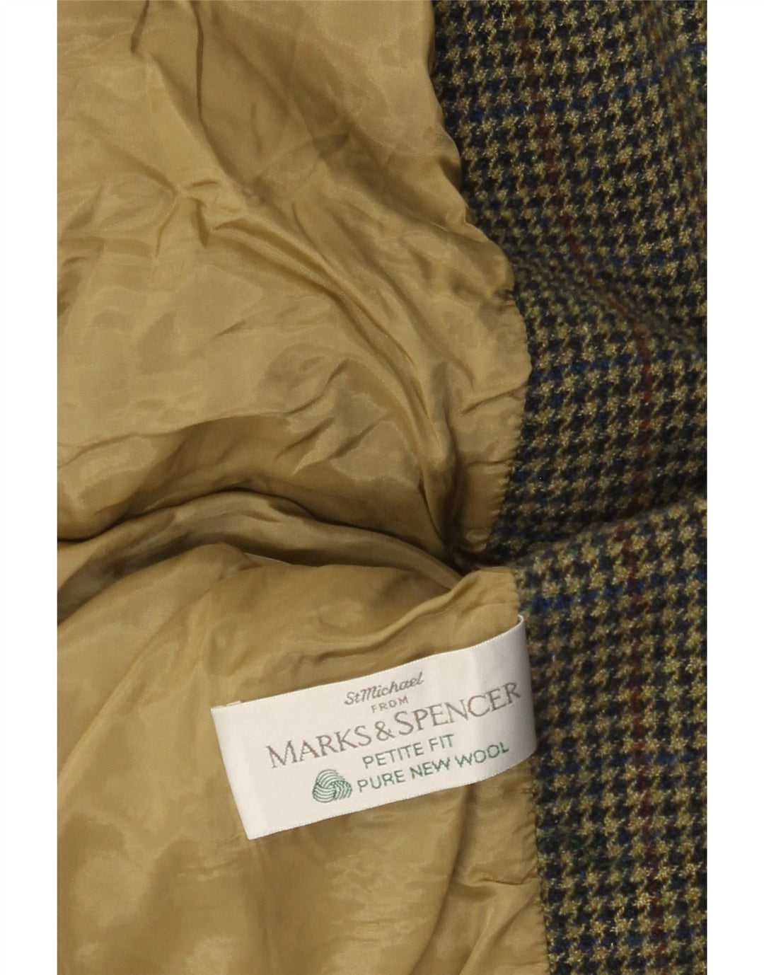 Marks & Spencer Damska marynarka Petite Blazer UK 12, średnia, zielona pepitka