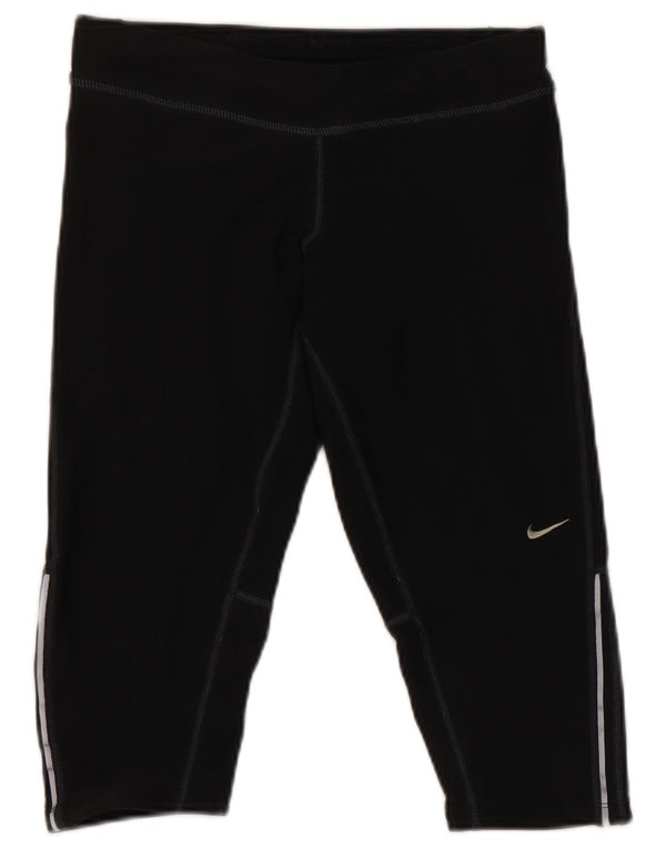 Damskie legginsy Nike Dri Fit Capri UK 10, małe, czarne, poliestrowe