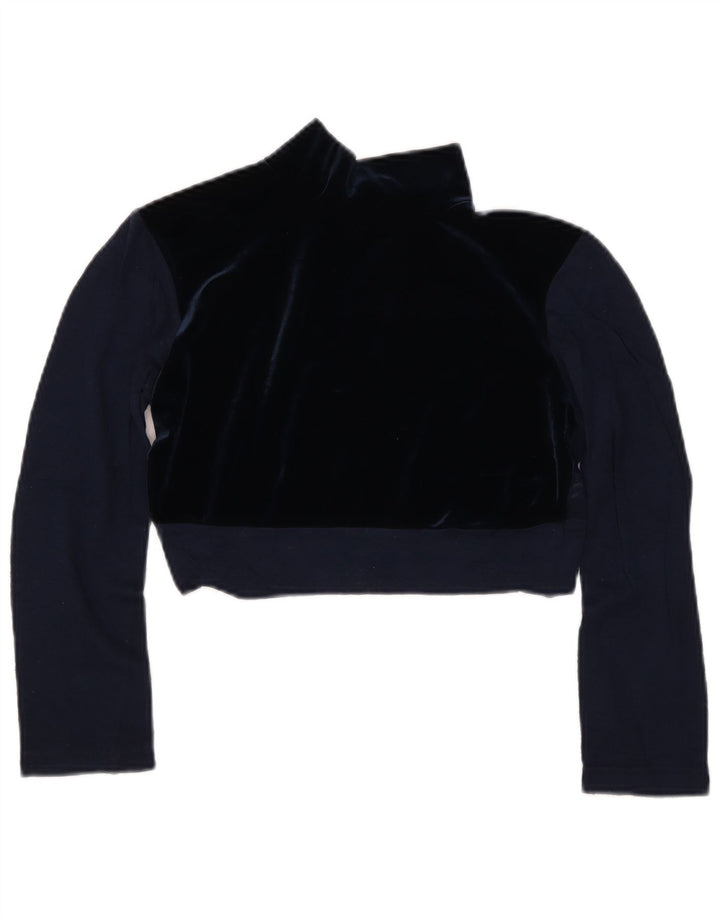 Damska prześwitująca bluzka w stylu vintage IT 44 Średni granatowy wełniany