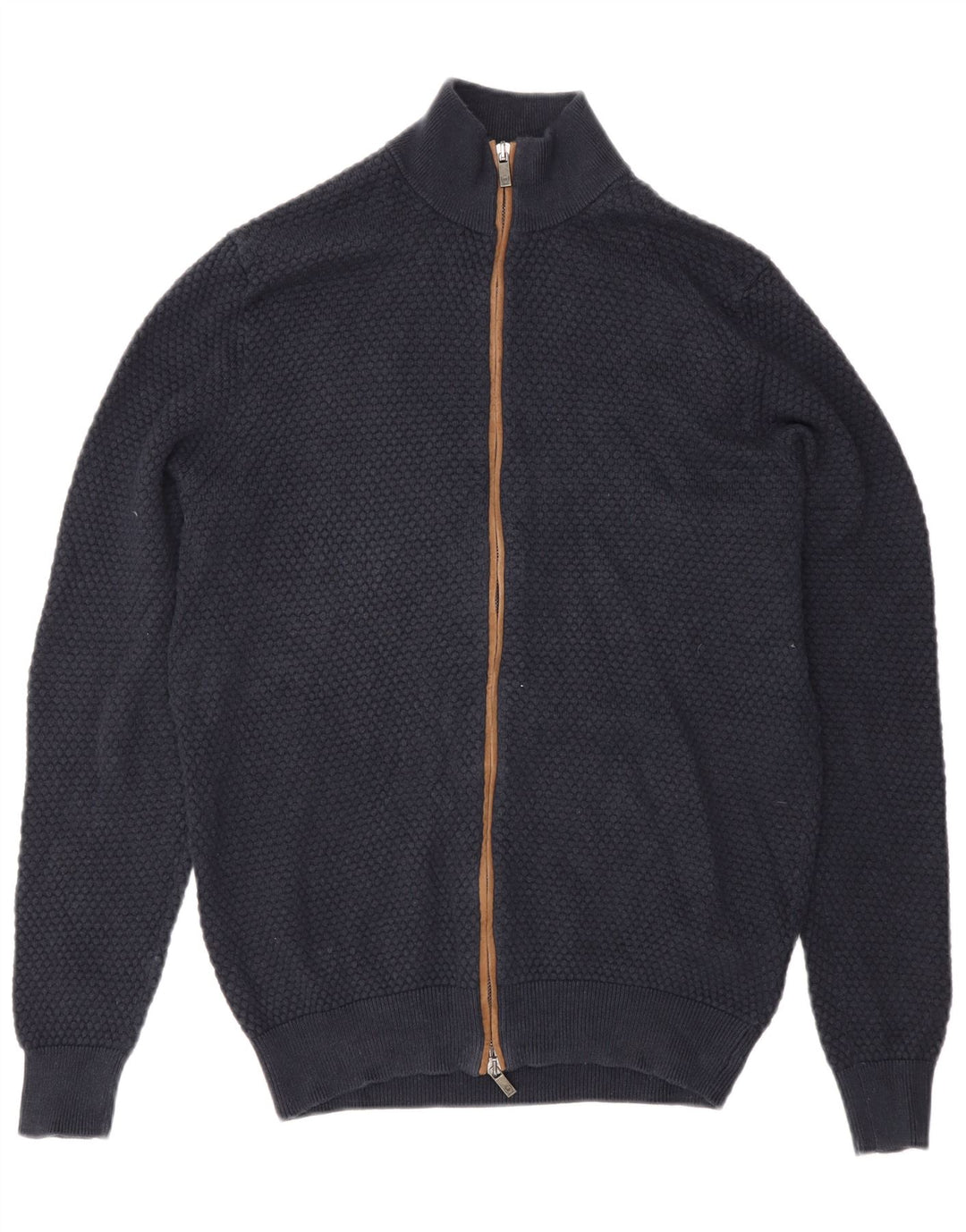 Męski sweter rozpinany Massimo Dutti, średni granatowy, bawełniany