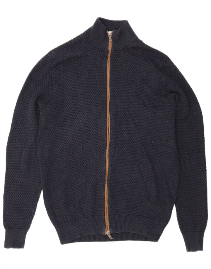 Męski sweter rozpinany Massimo Dutti, średni granatowy, bawełniany