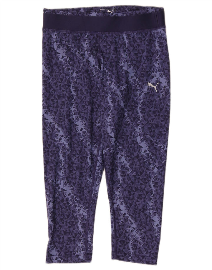 Damskie legginsy Capri Puma UK 10 Małe, granatowe, geometryczne, z poliestru
