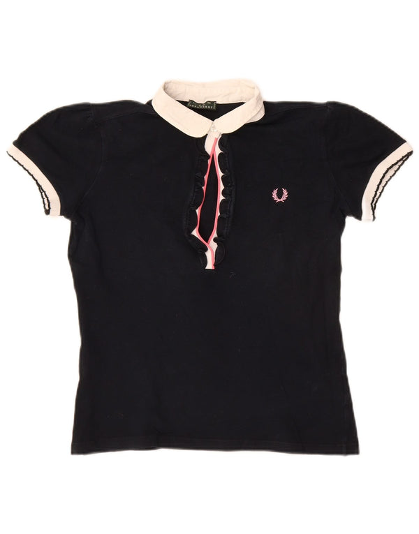 Damska koszulka polo do rugby Fred Perry Crop UK 12, średnia, granatowa, bawełniana