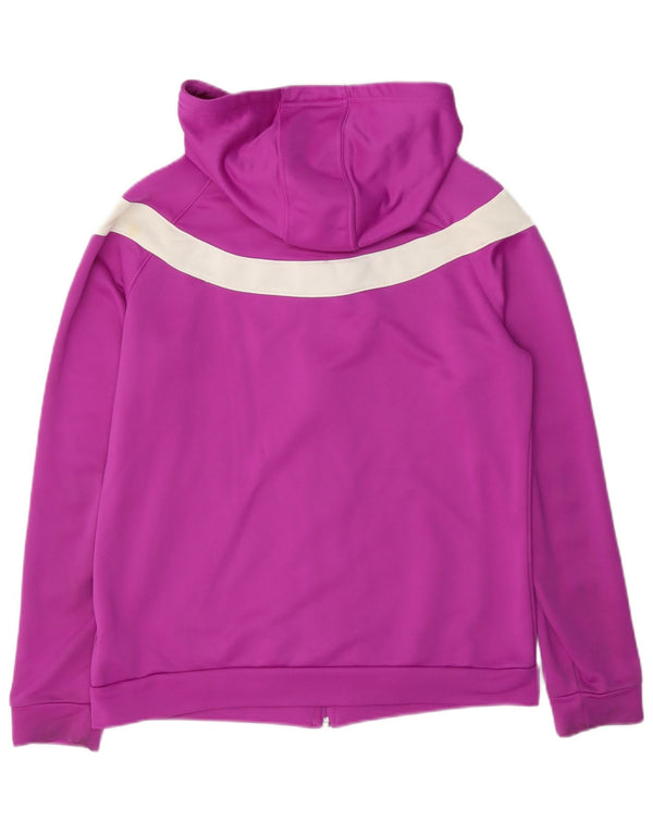 Damski sweter z kapturem i zamkiem błyskawicznym Adidas UK 16/18, duży fioletowy blok kolorów