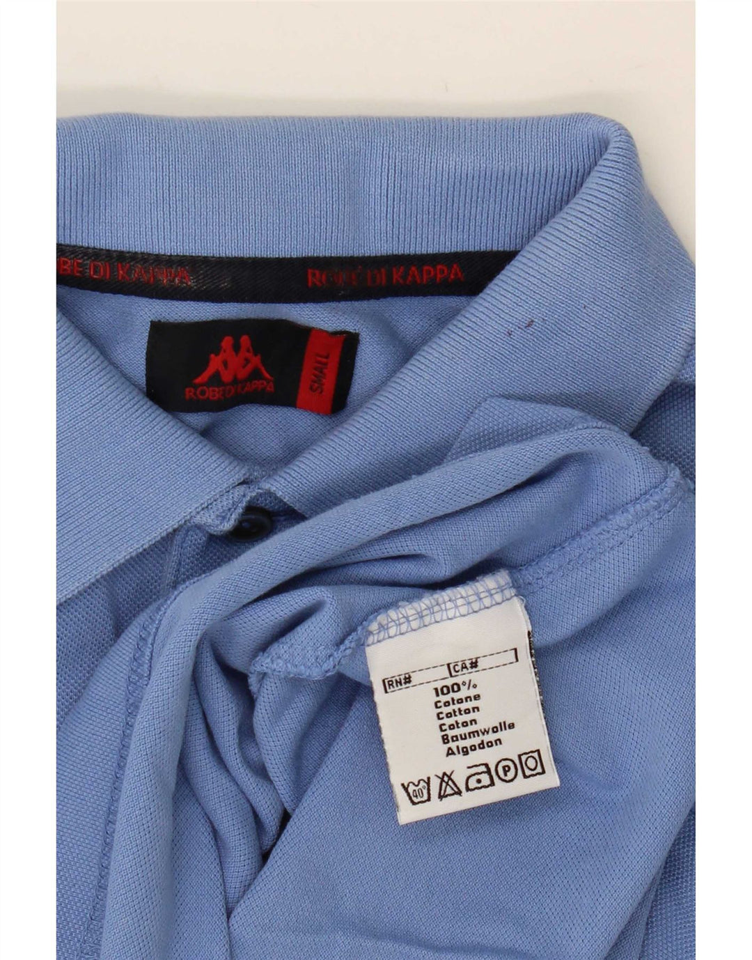 Męska koszulka polo Kappa, mała, niebieska, bawełniana