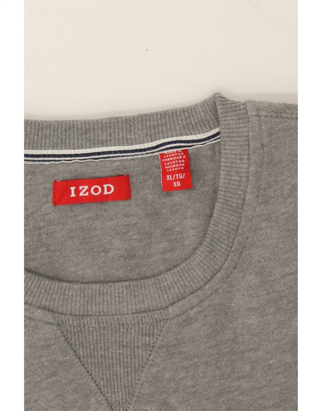 IZOD Mens Sweatshirt Jumper XL Grey Cotton Vintage Izod and Second-Hand Izod from Messina Hembry 