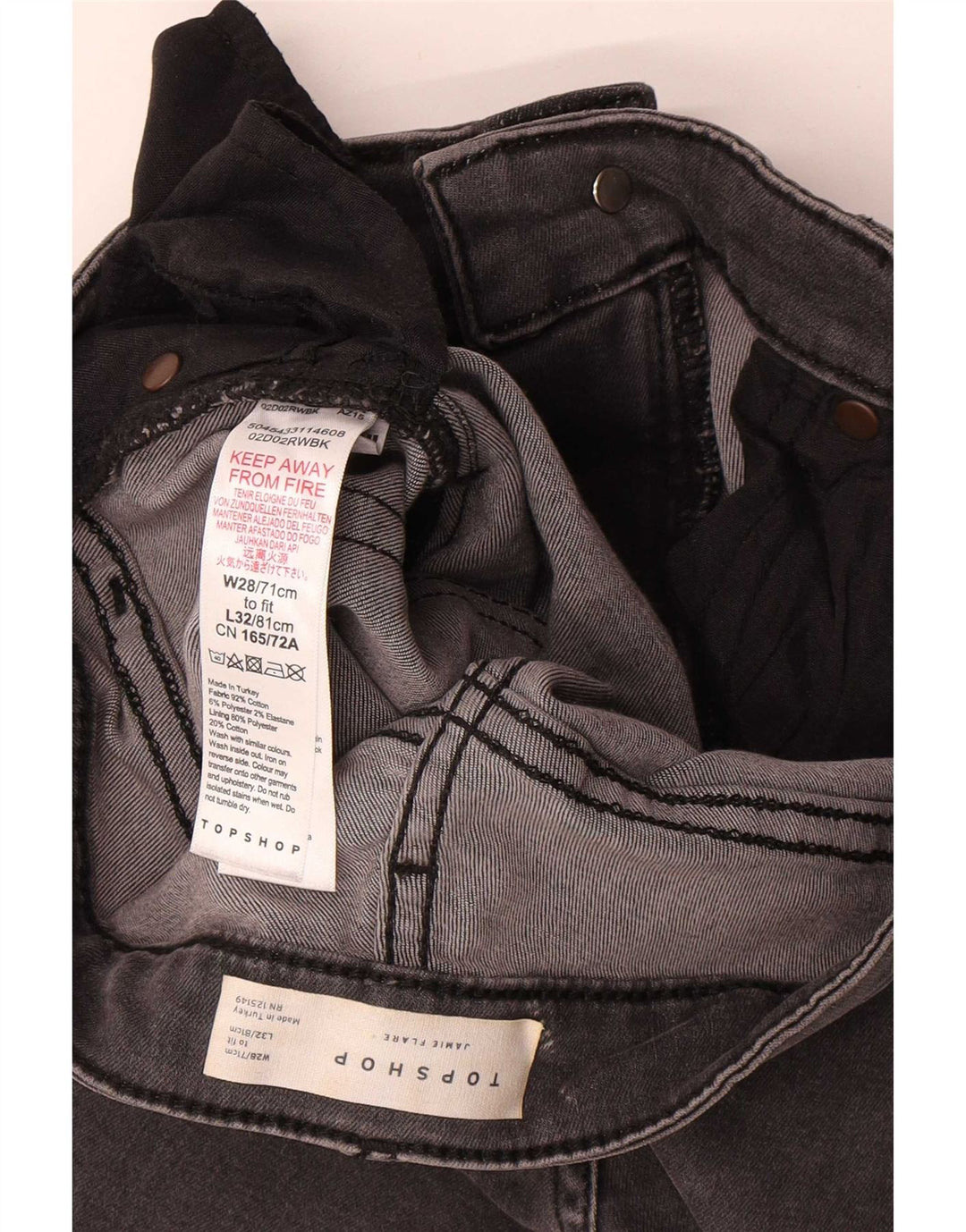 Damskie jeansy Topshop Jamie Flared W28 L32 Szara bawełna