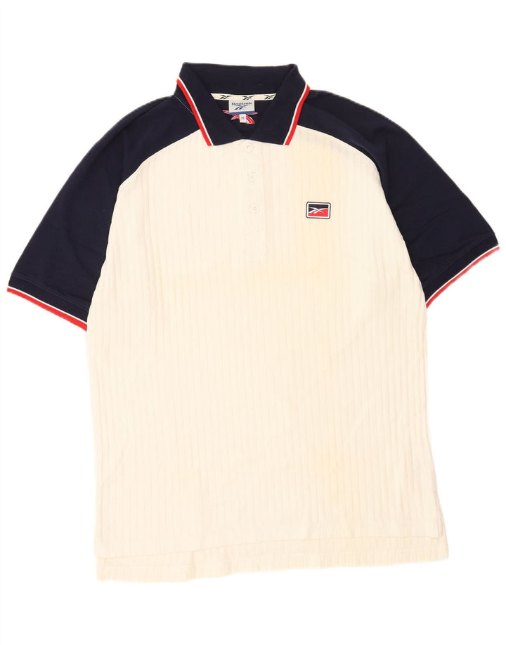 Męska koszulka polo Reebok, bawełniana, w kolorze średniej bieli