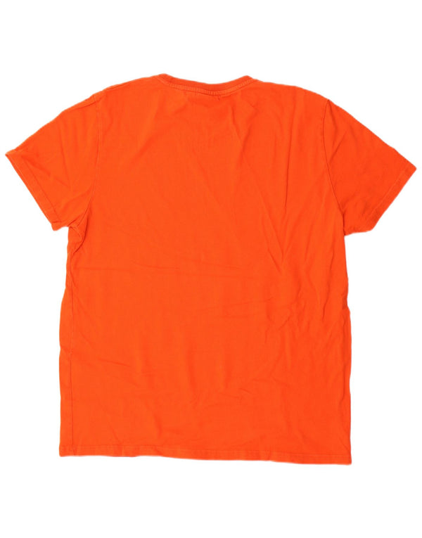 Superdry Mens Graphic T-Shirt Top 2XL Orange Cotton