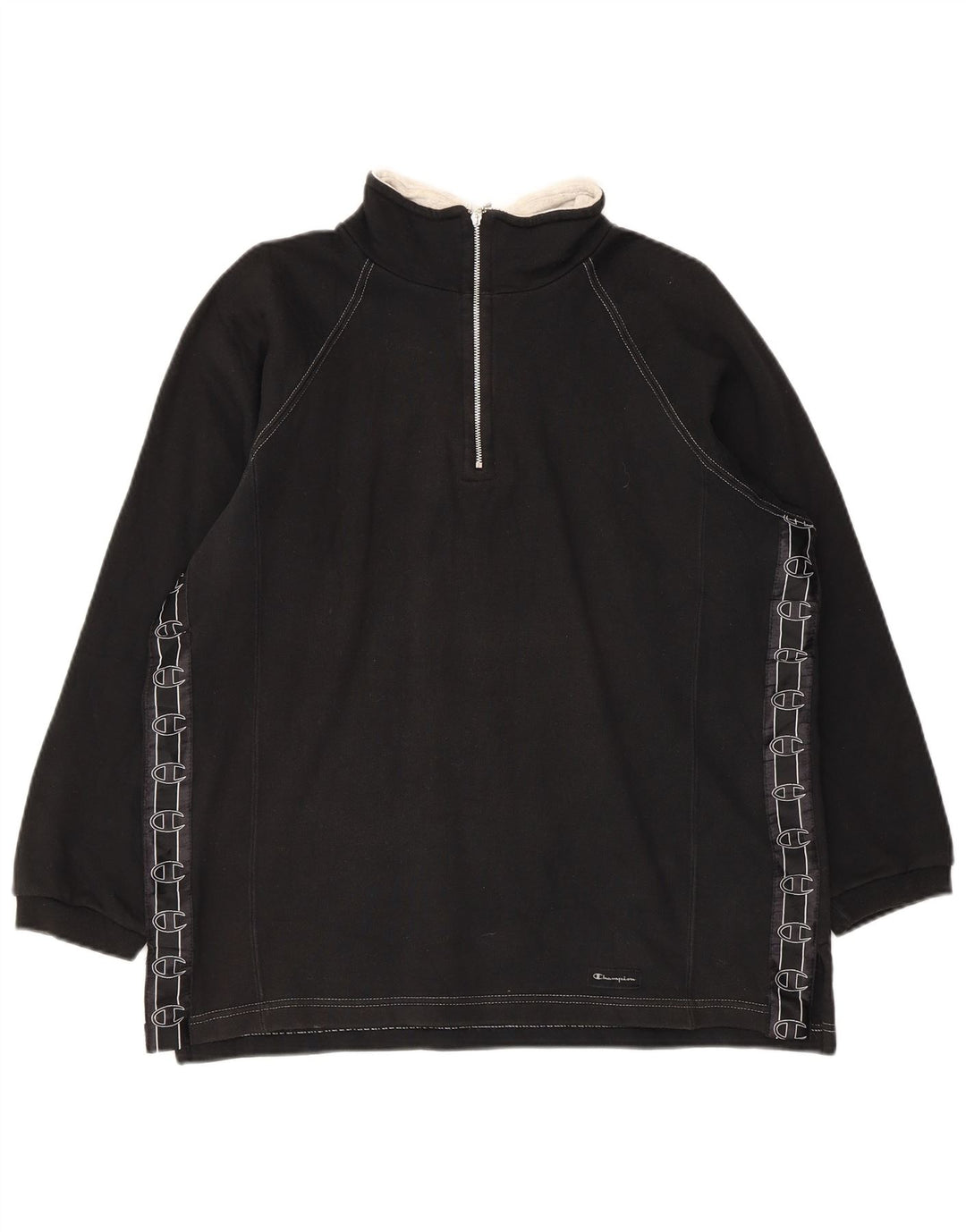 Męski sweter Champion z grafiką i zamkiem błyskawicznym, średni czarny, bawełniany