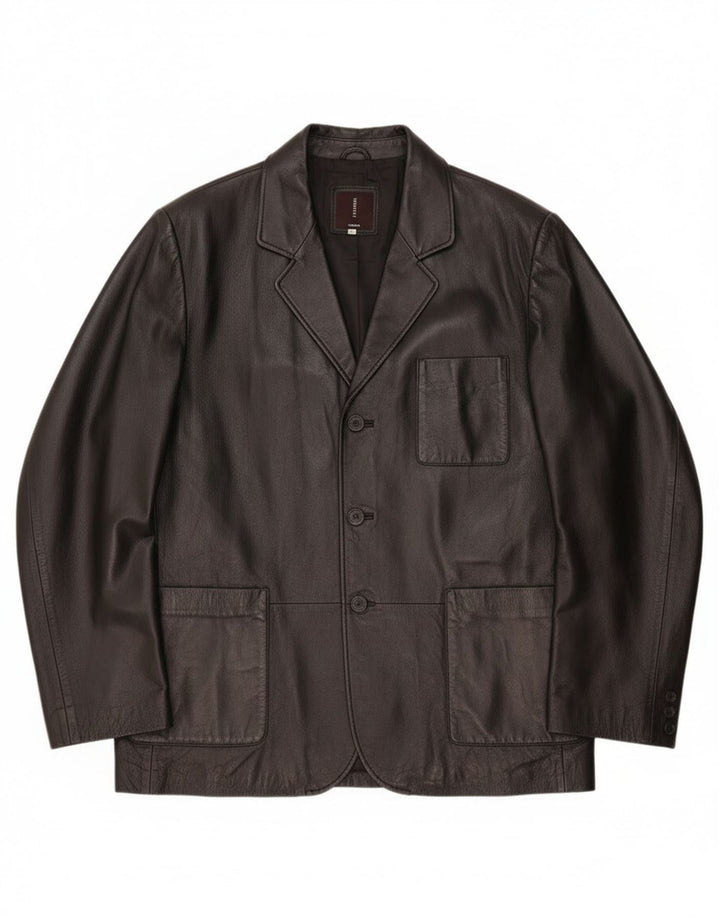 Conbipel Męska kurtka skórzana IT 56 2XL Czarna skóra