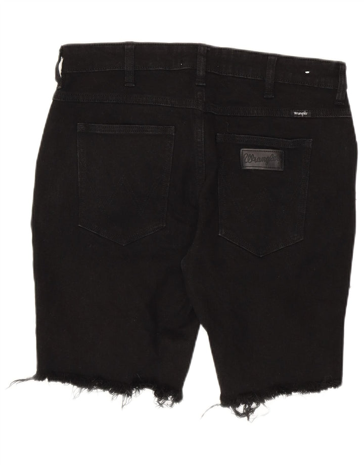 Męskie spodenki jeansowe Wrangler W32 w średnim kolorze, czarne, bawełniane