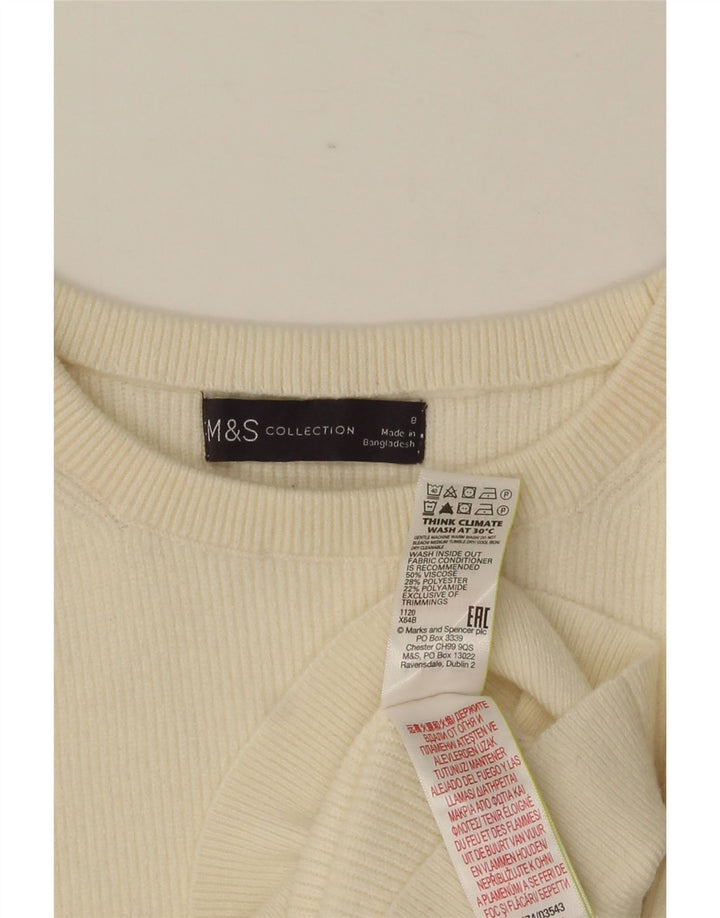 MARKS & SPENCER Damski sweter z okrągłym dekoltem, UK 8, mały beż
